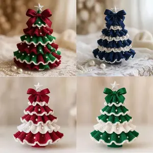 Crochet Christmas Tree Kit DIY Crochet Christmas Tree Material Knitted DIY Christmas Tree Decor: Cozy Handcrafted Festive Item