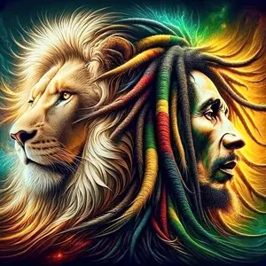 Lion & Man Pattern DIY Diamond Arts Colorful Painting Kit without Frame, DIY 5D Diamond Arts Colorful Painting Kit, Wall Art Decor for Home, Diamond Painting Kits