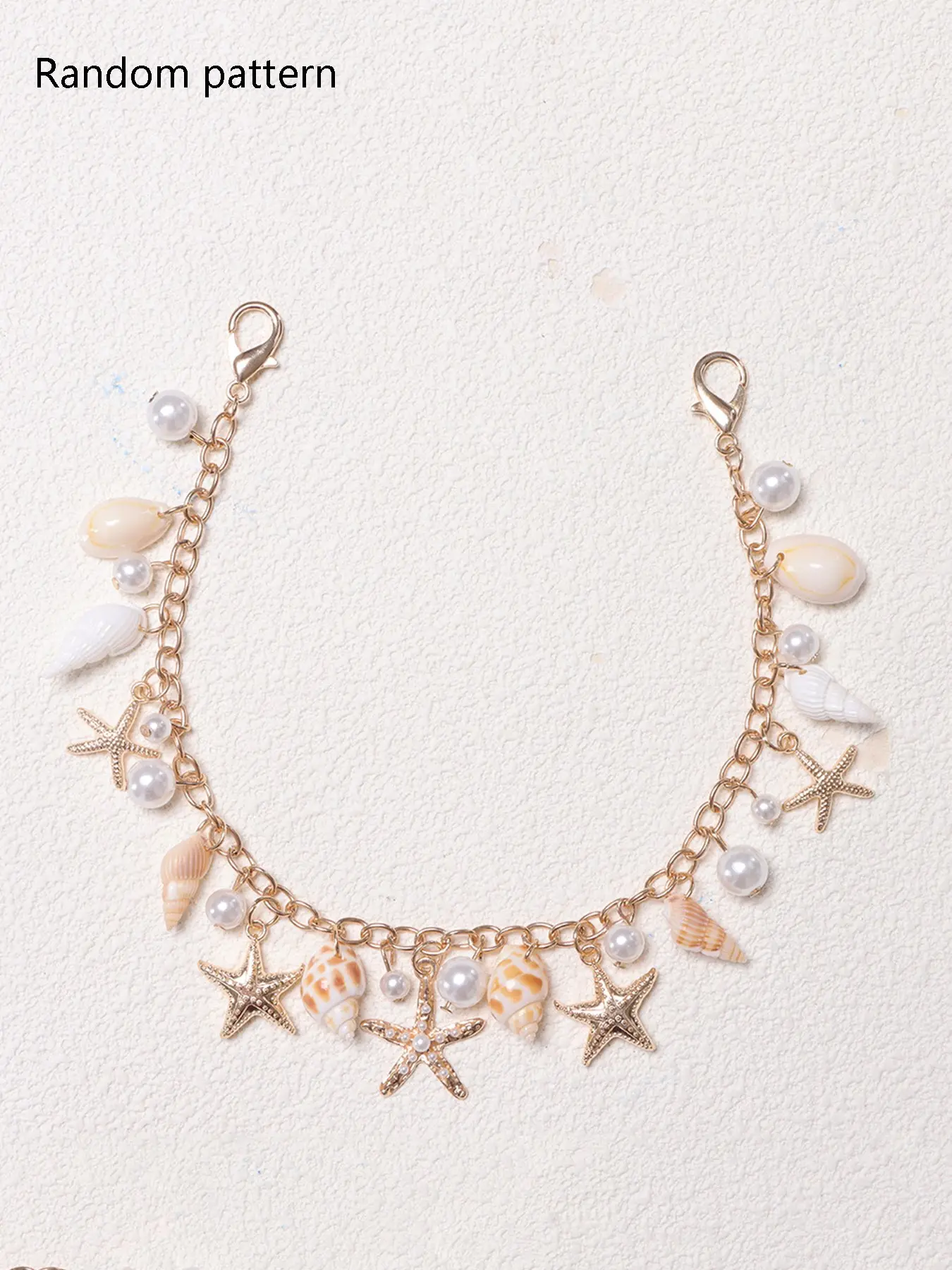 Marine Wind Seashell Chain with Pearl Pendant, Niche Design Holiday Style Gold Chain Jewelry, Versatile for Everyday Bag Accessories, Perfect for Gifting