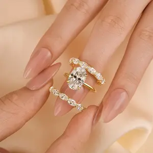 Maxine 4.0ct Oval Cut 3PC Engagement Ring Set,5A Cubic Zirconia Wedding Ring Set,Women's Ring Jewelry,Promise Ring for Daily,Travel,Proposal,Birthday,Anniversary