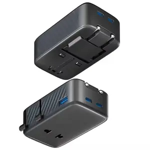 Global USB Power Adapter, Universal Plug Function, Smart All-In-One Travel Socket, Ideal for International Use, Compact & Portable Design