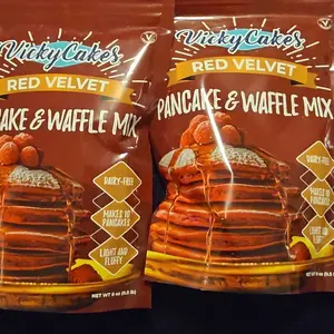 Vicky Cakes Red Velvet Pancake Mix - Dairy-Free, Light & Fluffy, No Artificial Ingredients
