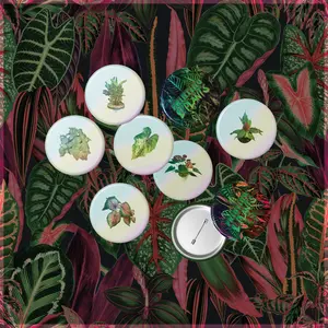 Real Plants Holographic Pin Pack - 6 Unique Real Plant Designs in Stylish Holographic Packaging - 1.25 Inch Pins for Buttons or Lapel Pins - Enhance Your Accessories with Real Plant Pins