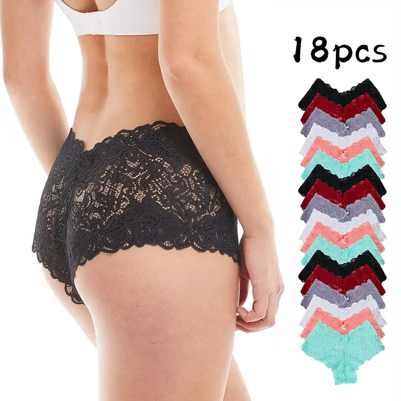 18 women's lowwaisted lace panties:sexybreathable,skinmfriendly semitransparent withsimple stylish prints,smal butterfly details multi.color.Unigue,versatile,sizes fits curves.romanticsurprise.BowknotBastelMinimalistwomenswear.Basic underwear thongs