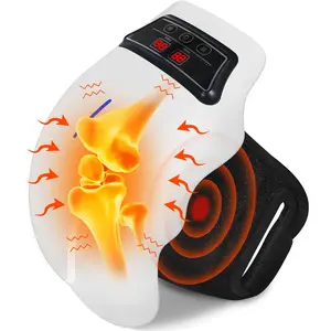 Knee Massager,Cordless Knee Massager with Heat,Relax Knee Massage Helps Joint Stiff and Discomfort,3 Levels Heat & Vibration,10 Min Auto Off,LED Touch,Long Knee Straps