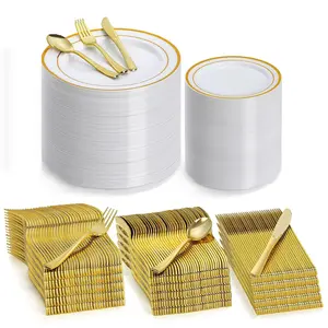 50 Piece Cutlery Set, Includes 10 Small Plates, 10 Large Plates, 10 Forks, 10 Spoons, Perfect for Weddings, Birthdays, Parties, Dinnerware Service Set