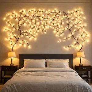 Tree Branch Design LED String Light, 144 LED Tree-Shaped String Light, USB Powered DIY Holiday Vine Light, Decorative Light for Bedroom, Wedding Party, Halloween, Christmas, Charming Atmosphere, LED Ambient Lighting Strip