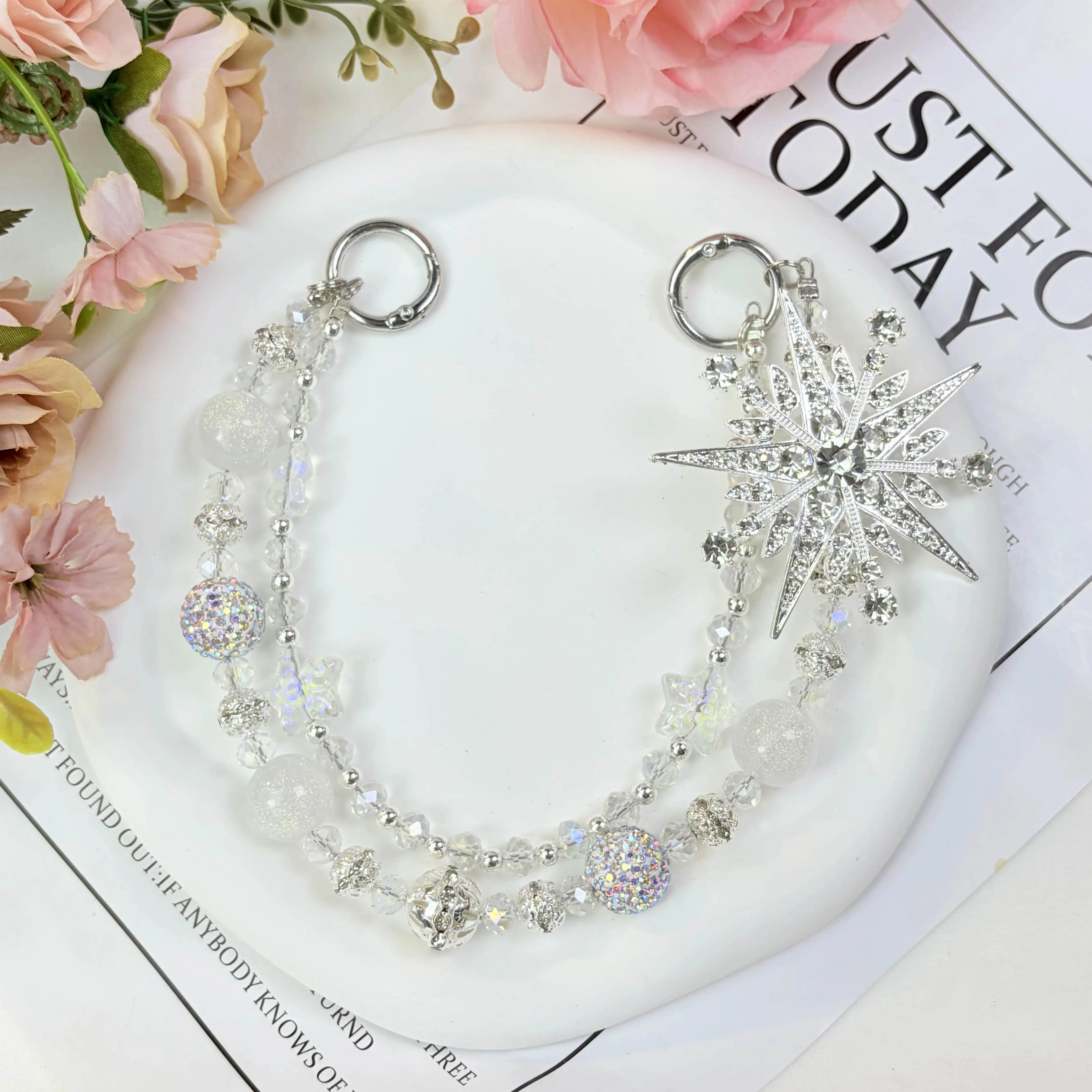 Snowflake Bag Accessories,Delicate Handbag Pendant Accessory for Women, Detachable Bag Charm,Pretty Holiday Gift,Ideal Birthday Gift for Girls & Women,Summervibes