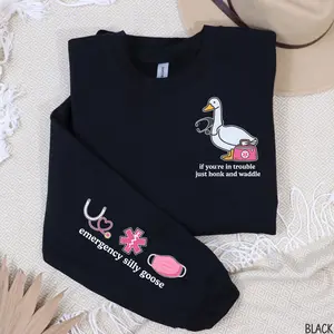 Silly Goose Emergency Medical Services Long Sleeve Tees, EMS EMT Shirt, Emergency Department Sweatshirt, Emergency Medical Technician Shirts, EMT Student Gift