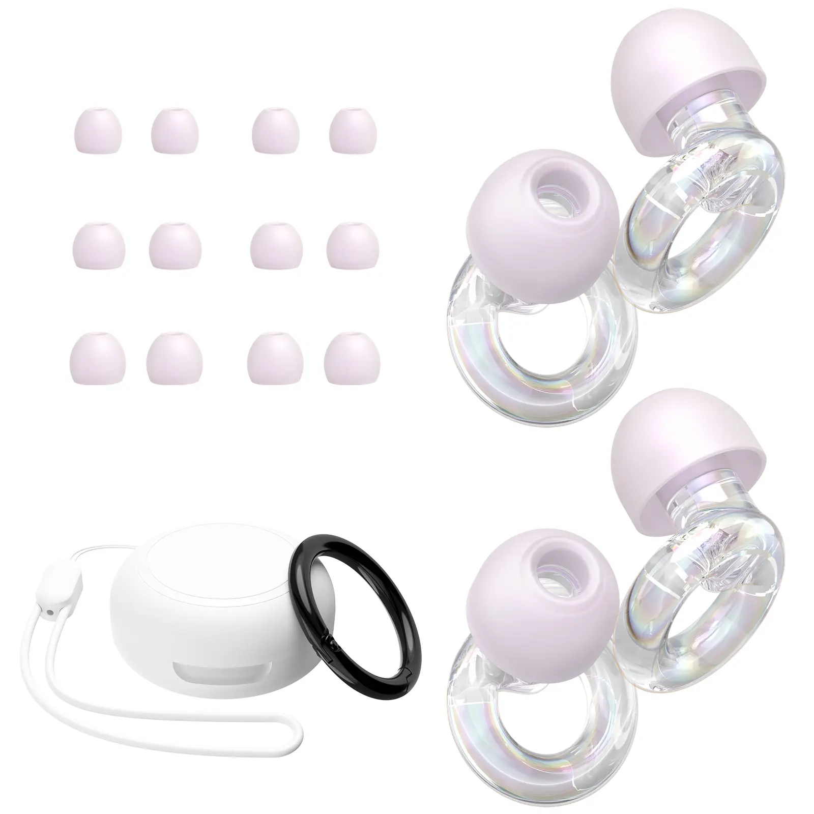 2 pairs of Ear plugs, Everyday Social Use, Reusable Earplugs for Noise Reduction 20dB with 8 Silicone Ear Tips,Prefect gift Idea