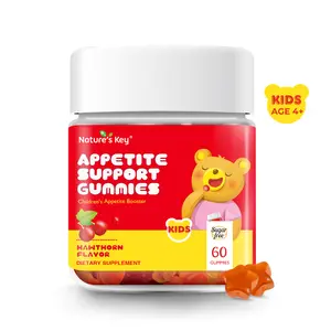 [DealsForYou] Nature's Key Hawthorn Flavor Kids' Appetite Booster Gummies (Ages 4+), Children's Vitamin Supplement, Appetite Stimulant, Healthy Weight Gain Support, 60-Count Pack of 1