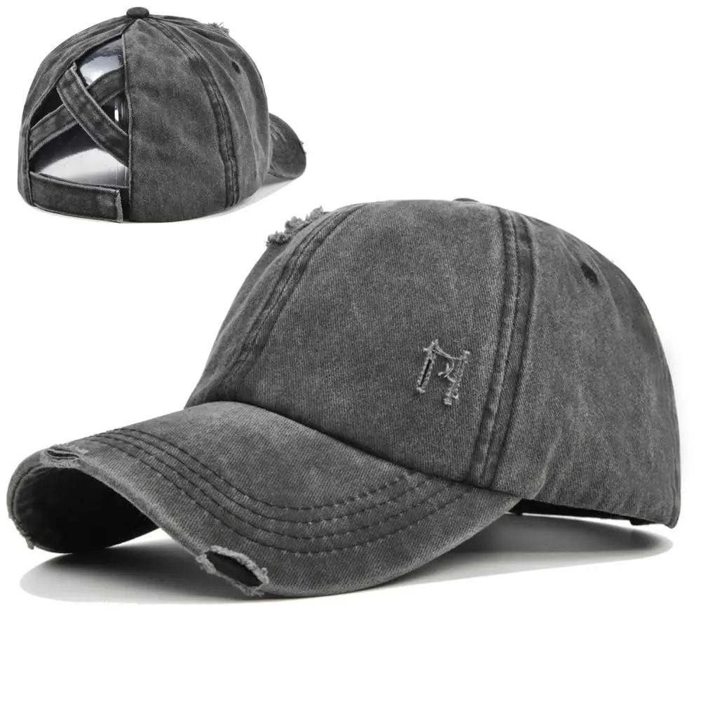 Ponytail Criss Cross Messy Buns Ponycaps Baseball Cap Dad Trucker Hat for Women Ladies