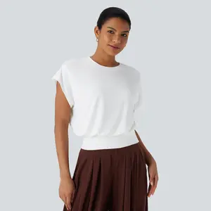 Halara Round Neck Short Batwing Sleeve Work T-Shirt