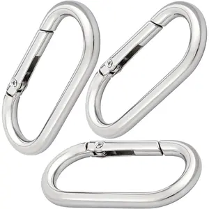 Oval Spring Ring Clips, Heavy Duty O-Ring Spring Clip, Alloy Buckle Clasp for Keychains Backpacks Purses Bag Straps