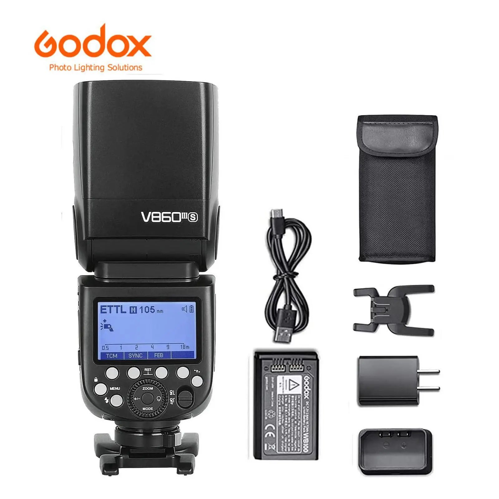Godox V860III-S Wireless Speedlight Flash for Sony Cameras, 76Ws 2.4G TTL Mode, 1/8000s HSS, 480 Full Power Flashes, 7.2V 2600mAh Lithium Batteries (Packed Separately), 0.01-1.5s Recycle Time, 10-Level Dimmable LED Lights Modeling Lamp, Camera Accessory