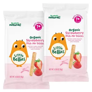 Little Bellies Organic Strawberry Pick-Me Sticks Puff Snack, 0.56 oz, 2 ct