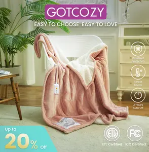GOTCOZY Heated Blanket 50''X60'' with 4 Heating Level & 3 Hour Auto Off,ETL Certified Machine Washable