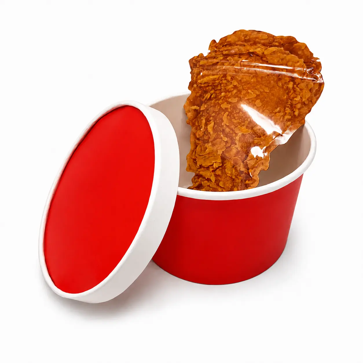 12 Pack - Chicken Bucket Mylar Bags & Buckets Set – Novelty Fried Chicken Style Packaging Kit