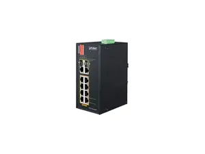 PLANET IFGS-1022HPT Unmanaged Industrial 8-Port 10/100TX 802.3at PoE + 2-Port Gigabit TP/SFP Combo Ethernet Switch
