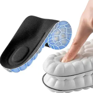 3 Pairs Per Pack Premium 4D Cloud PU Insoles Featuring Memory Foam Comfort, Enhanced Arch Support & Thick Shock-Absorbing Structure, Breathable & Soft for Prolonged Standing, Outdoor Sports & Everyday Foot Comfort