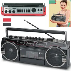 Portable Retro AM/FM/SW Radio Boombox Speaker Cassette Player Recorder Bluetooth Speaker 1980S Style Audio