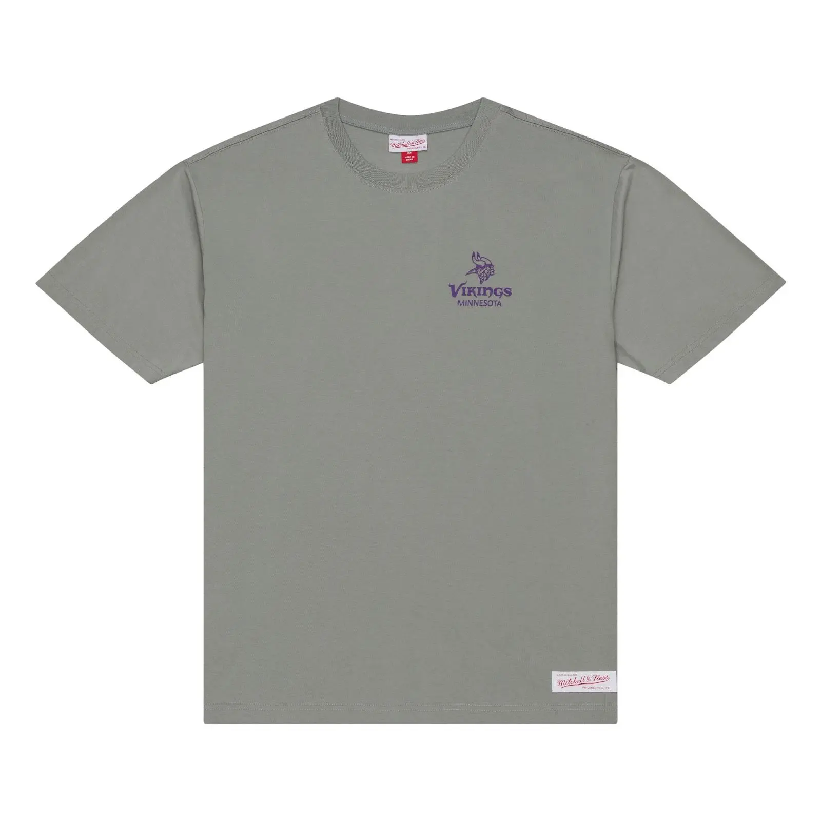 Minnesota Vikings Gray Core Essentials T-Shirt NFL Throwback Tee Graphic Vintage Fan Gear Mitchell & Ness