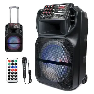 12 inch Portable Bluetooth Speaker Rechargeable Wireless PA System Subwoofer Super Bass Loud Sound System With Microphone, Remote, Aux, FM