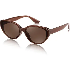 EyeconicFinds Oval Cat Eye Sunglasses for Women Vintage 90s Y2K Style Trendy Cute Sun Glasses B0228