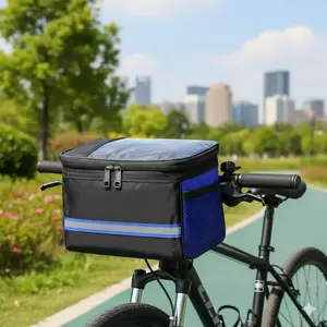 Foldable Bike Storage Bag, Quick-Release Universal Waterproof Cycling Pack, Large Capacity Handlebar Pannier for Mountain Commuting Travel, Tear-Resistant Reflective Safety Design, Lightweight Portable Multi-Scenario Use