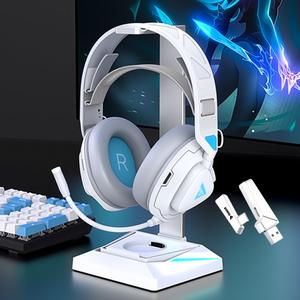 Lightweight 2.4GHz Wireless Gaming Headset for PC, Ps5, Ps4 - Lossless Audio Ultra Stable Gaming Headphones with Microphone, Gamer Headset for Switch, Laptop, Mobile,Mac,mic,head-mounted Bluetooth earphones immersive Over-Ear USB-A