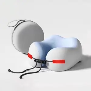 Memory Cotton U-Shaped Travel Neck Pillow, Massage Sleep Plane Pillow, Portable Adjustable Soft Nap Pillow for Airplane Trips