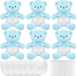 4/6/8/12 Set Teddy Bear for Baby Shower Game Blindfolded Diaper Game Bear Flip Cup Game Prize Plush Diapers Gift for Adults Girls Couple Guest,Wedding Party Baby Shower Supplied, Birthday Gender Reveal Games Gifts