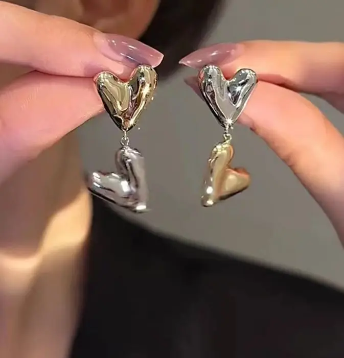 Twilight Duo Heart Drop Earrings