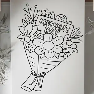DTF Transfer Outline - Press & Paint Outline, Color your own DTF Print - Mother's Day -Coloring Activity - Sip and Paint  Party