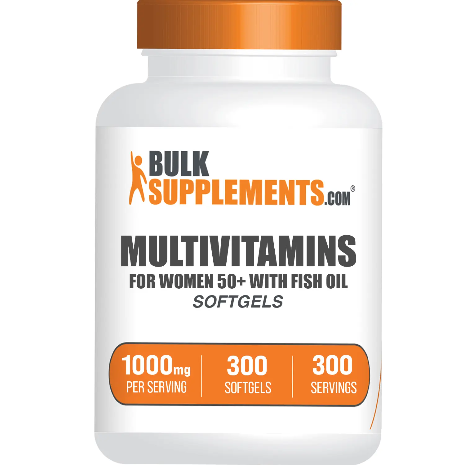 BulkSupplements Women's 50+ Unflavored Multivitamin Softgels - Sugar-Free, Gluten-Free Adult Dietary Supplement with Fish Oil, Zinc, Antioxidants - Immune, Cognitive, Brain Health, Energy Support - 300 Count, 1000mg per Serving