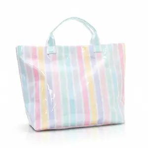 Striped Tote Bag for Women High-Value Lightweight HandbagCommuter Large Capacity Portable Travel ShoulderBag, Casual Style Fashionable Tote Bag All SeasonsBeach Tote Casual Trendy Bag