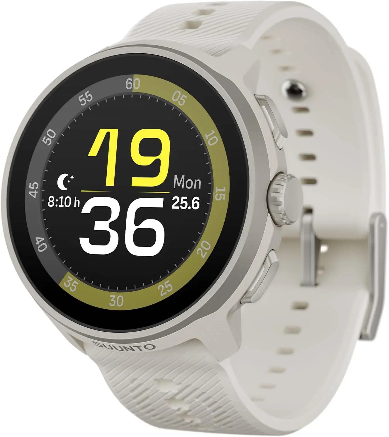 Suunto Run GPS Sports Watch with AMOLED Touchscreen, Heart Rate and Sleep Tracker - Frost Gray, Silicone Strap
