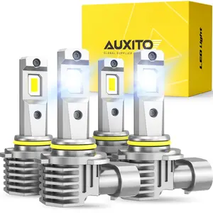 AUXITO 9005 9006 HB3 HB4  LED Headlights Bulbs Combo, 50000LM Bright 6500K Cool White, 120W Fanless Light Bulbs, Pack of 4