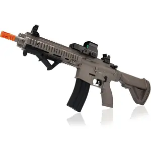 Sand Color HK416D Gel Ball Blaster Toy Equipped With Water Beads And Shells Retractable Rear Support EVA Material Suitable For Outdoor Games With High Accuracy Scope Safe Shooting Toy For Boys Birthday Christmas Gift