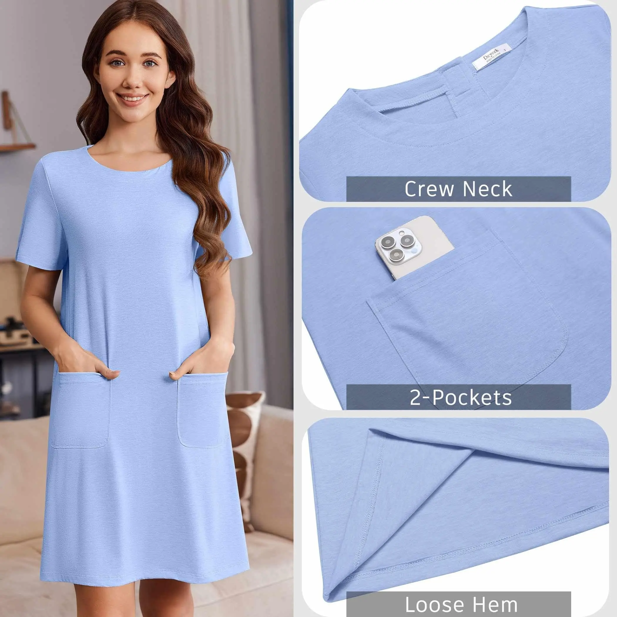 Pinspark Open Back Hospital Gown for Women Tear Away Short Sleeve Post Surgery Dress Soft Adaptive Clothing Nightgown tiktokshopbacktoschool