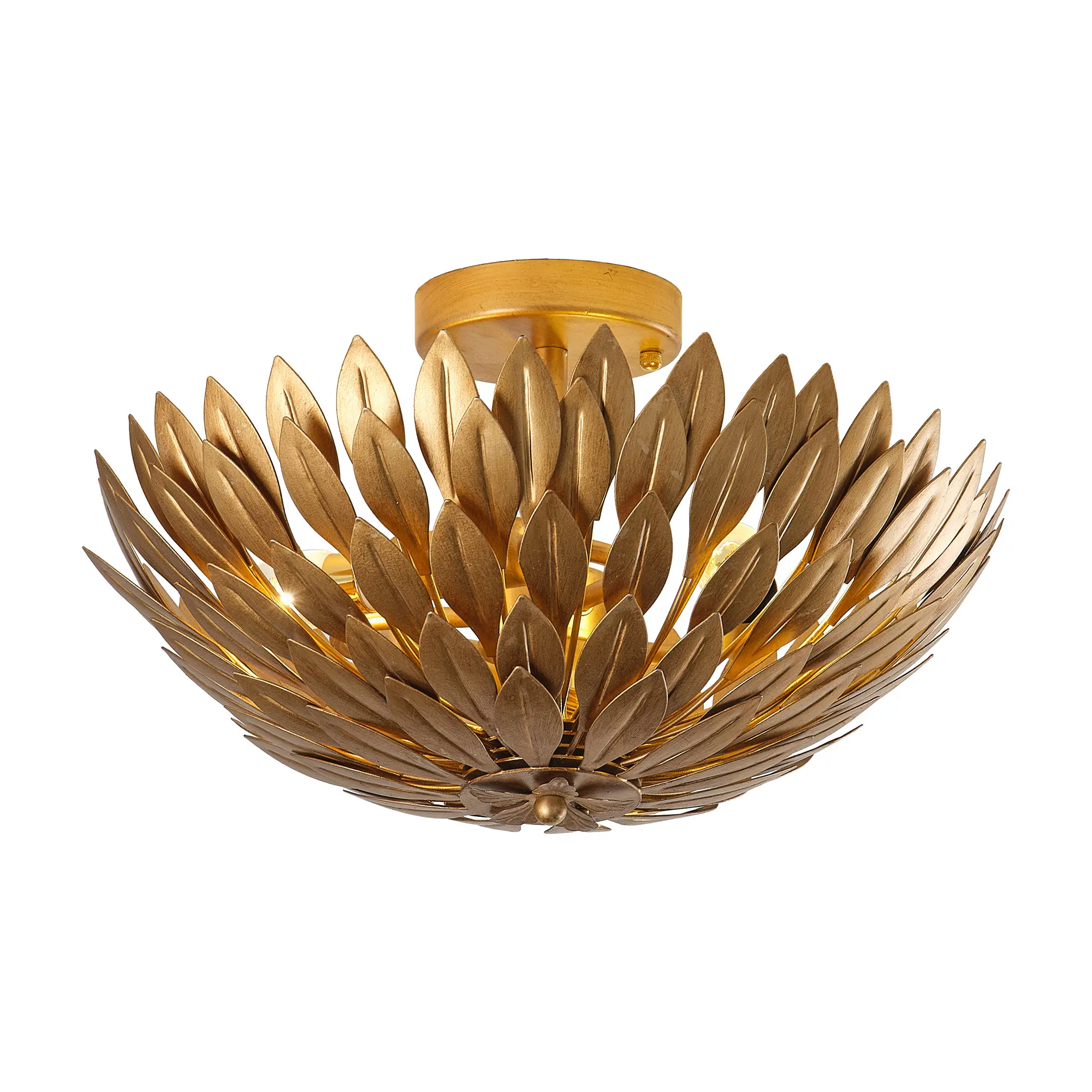 16 Inch 3-Light Farmhouse Golden Semi-Flush Mount Ceiling Lighting 16 Inch 3-Light Farmhouse Golden Semi-Flush Mount Ceiling Lighting