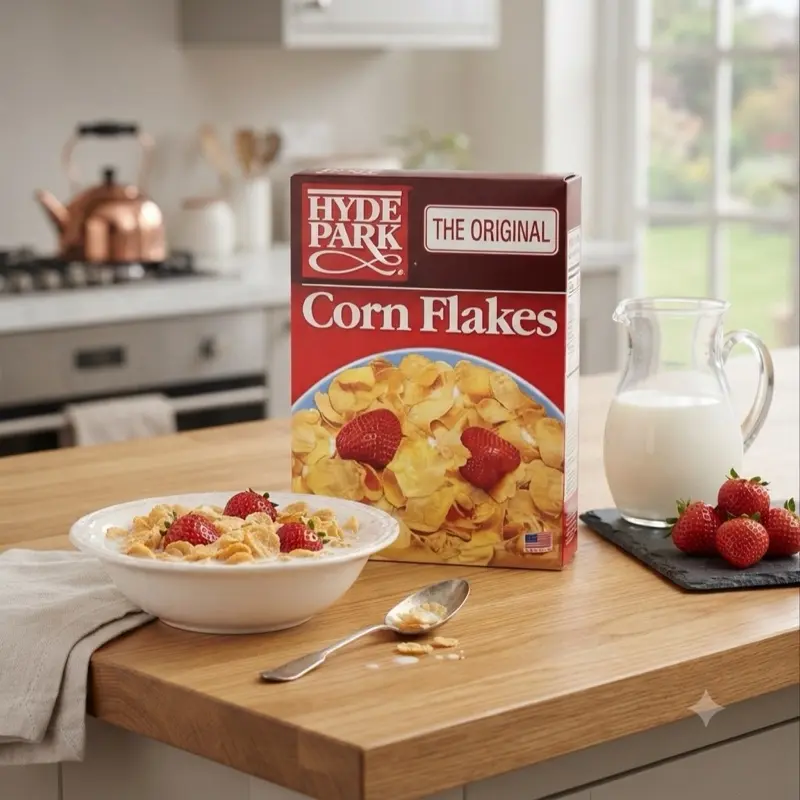 Hyde Park Original Haitian Gluten-Free Corn Flakes - Healthy Instant Food Breakfast Cereal for Youth, Ideal with Milk or Yogurt