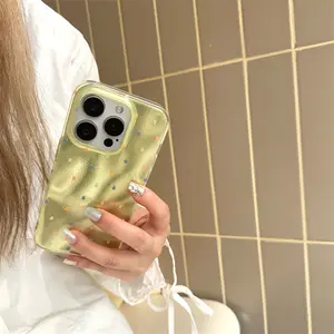 Transparent Water Ripple Design Protective Phone Case Cover, Polka Dot Pattern, Simple Style Gift for Best Friends, Fits iPhone 11-17 Pro Max