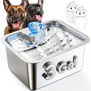 3 Gallon Stainless Steel Dog Water Fountain,  Extra Large Pet Fountains for Large Dogs