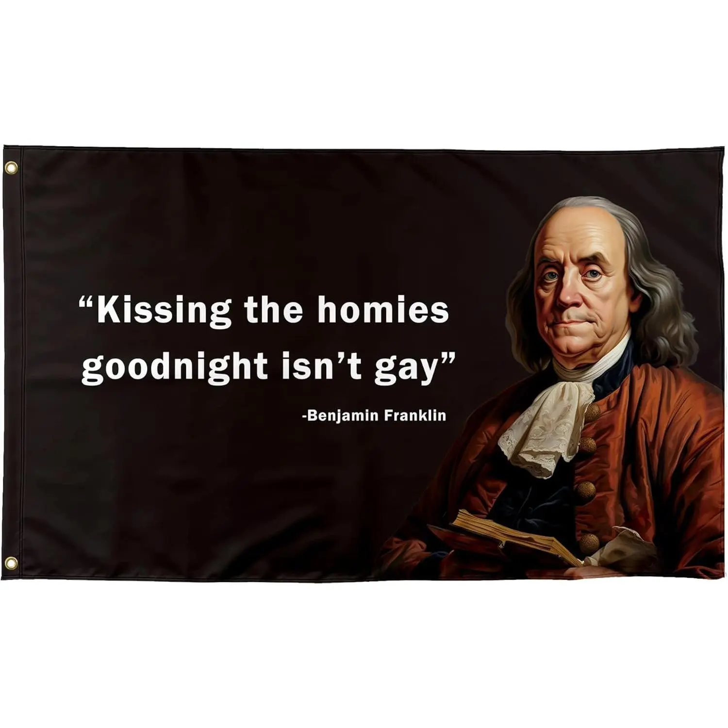 Kissing The Homies Goodnight Funny Quote Flags Cool Meme Flags Banner 3X5 Ft Room Guys Men Bedroom Mancave College Dorm Indoor Inside Wall Fun Tapestry Hangings Franklinchic design  room bedroom