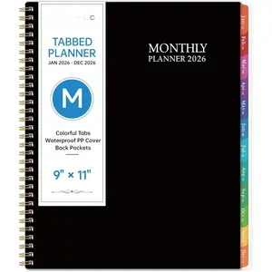 2026 Monthly Planner - 2026 Planner with Tabs, Jan 2026 - Dec 2026, 9" x 11" Large Monthly Planner/Calendar,  Pocket,  for School Office  Planning