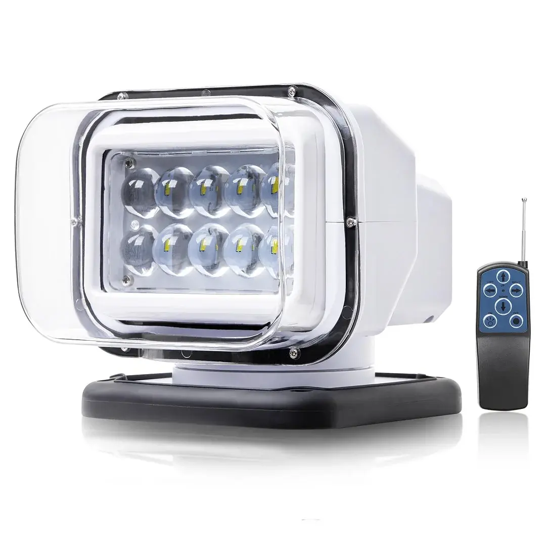 Saker IP67 Waterproof Magnetic LED Searchlight, 360° Rotating 12-32V Remote Spotlight for Truck, Boat, SUV, Off-Road, Camping, Fishing & Night Work