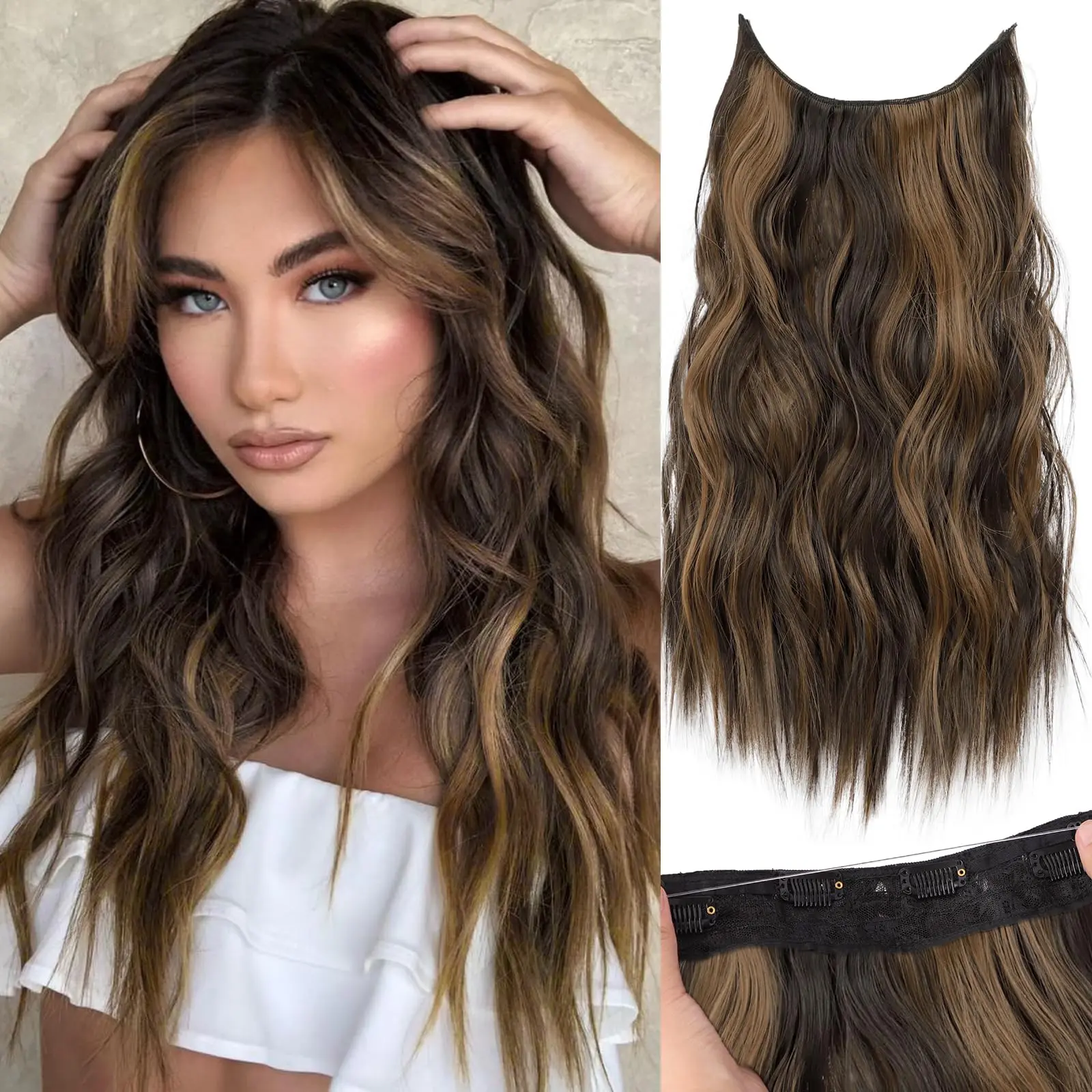 16 Inch Balayage Dark Brown to Chestnut