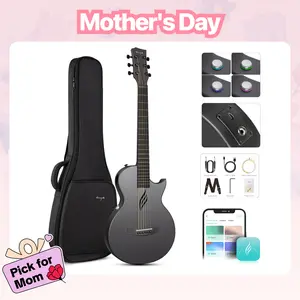 【Enya Nova Go SP1 Travel Guitar】Carbon Fiber Guitar 35" Acoustic Electric – Lightweight One-Piece Body guitar for beginners, Outdoor Camping & Beach, All-Weather Portable with Built-in Effects, USB Recording, Bluetooth Speaker，#Summervibes