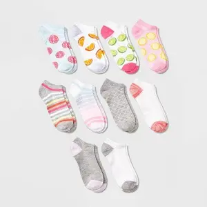 Women's Citrus Fruits 10pk Low Cut Socks - Xhilaration Assorted Colors 4-10
